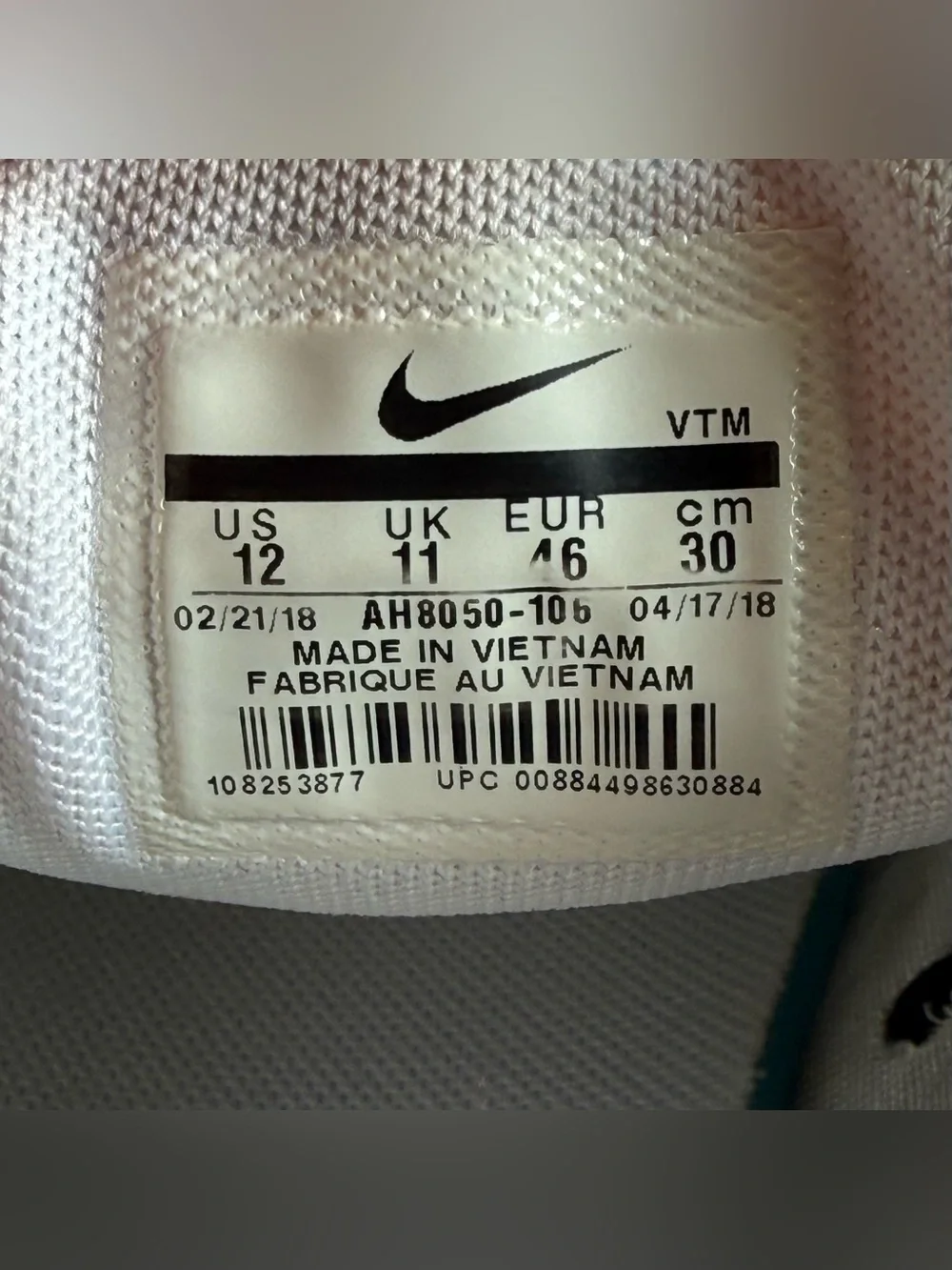 Nike Air Max 270 Just Do It White Total Orange Shoes AH8050-106 Men’s Size 12